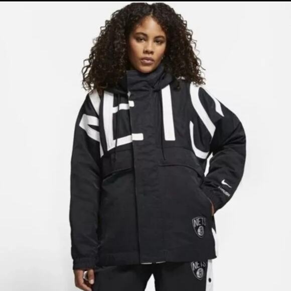 Nike x Ambush NBA Collection Brooklyn Nets Jacket black white XS throwback - Picture 1 of 8